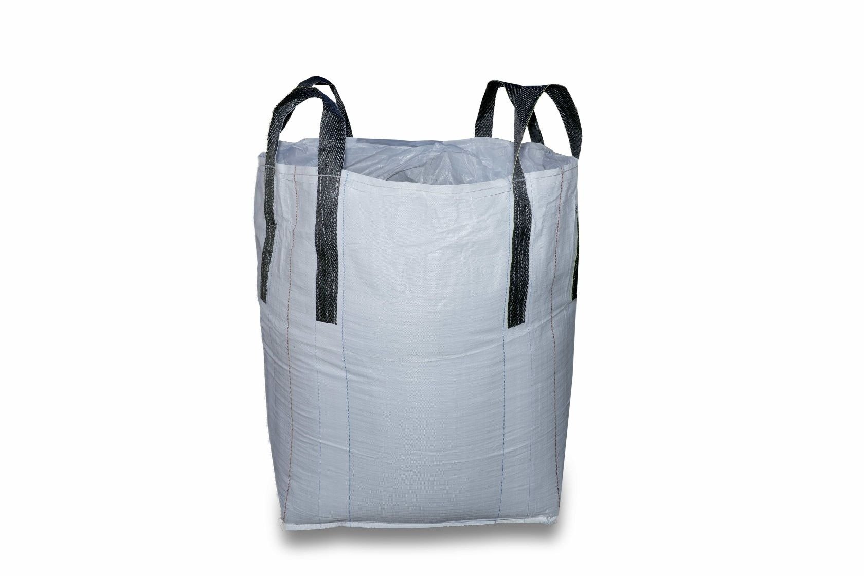 Large gray tote bag with black handles on a white background