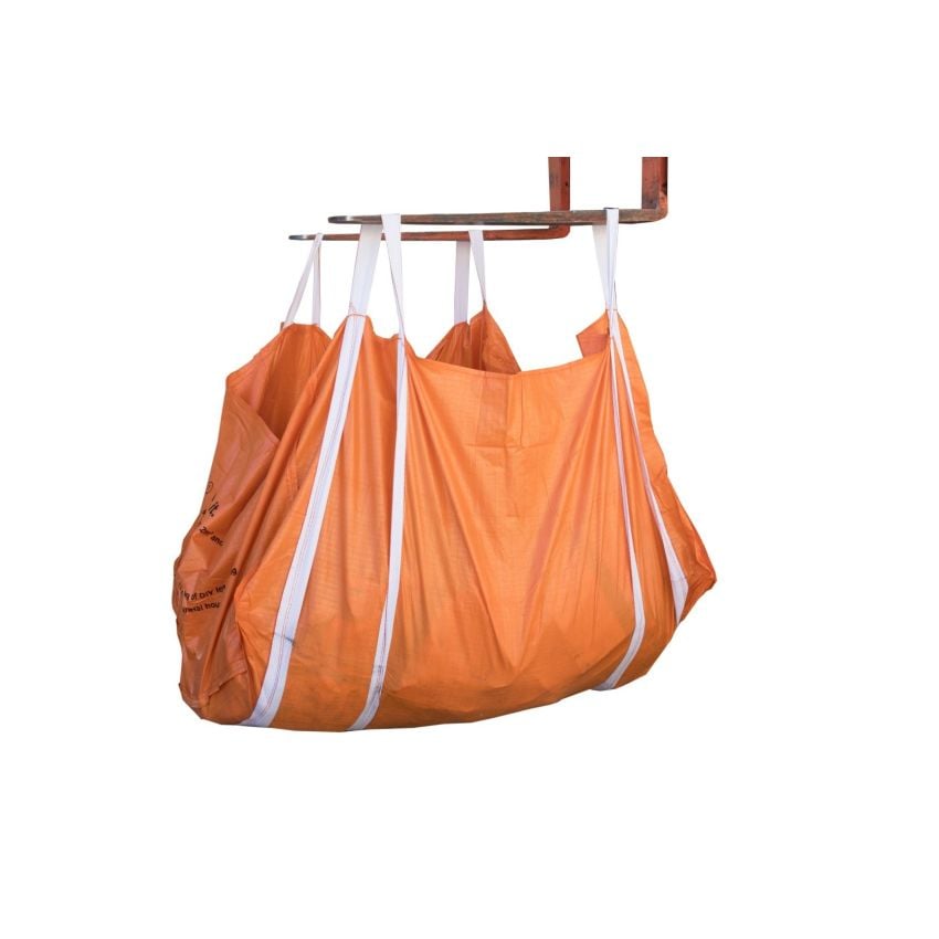 3 Cubic 1500 kg - Orange Woven Polypropylene Skip Bag - 1.5 (W) x 2.0(L) x 1(H) M