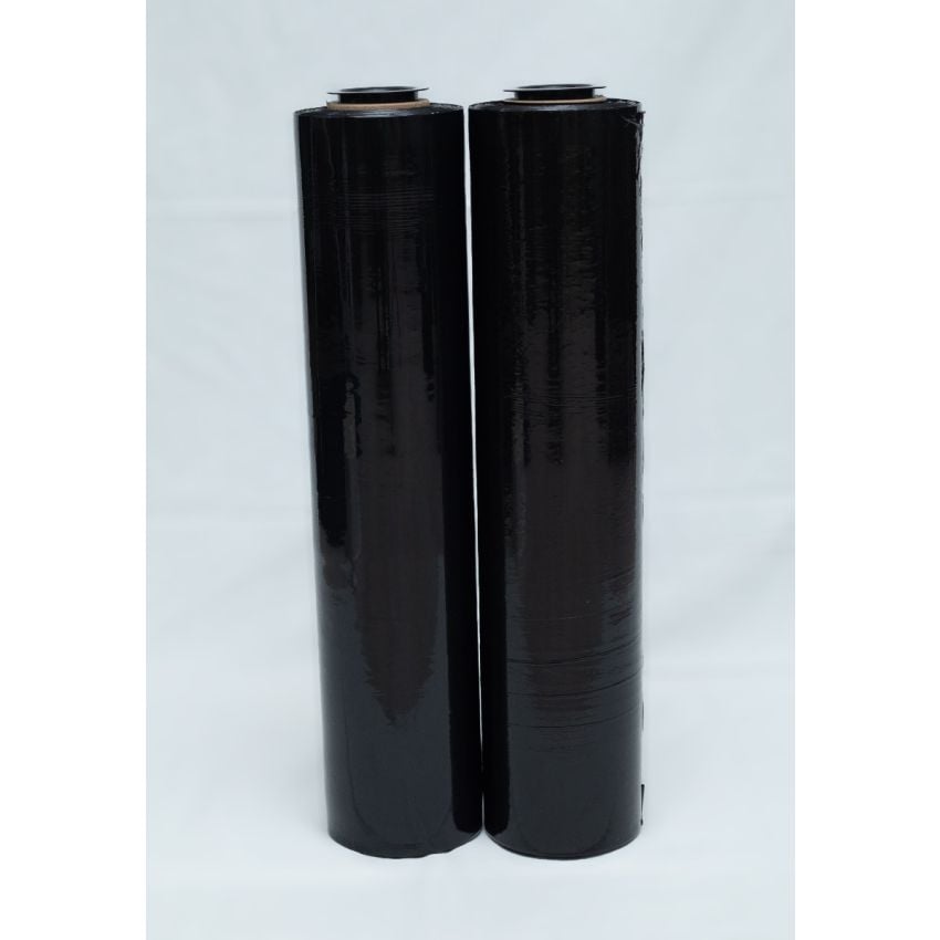 BLACK LDPE STRETCH FILM HAND ROLL 500mm x 400m x 24um Clear ( 4 Rolls / Carton)
