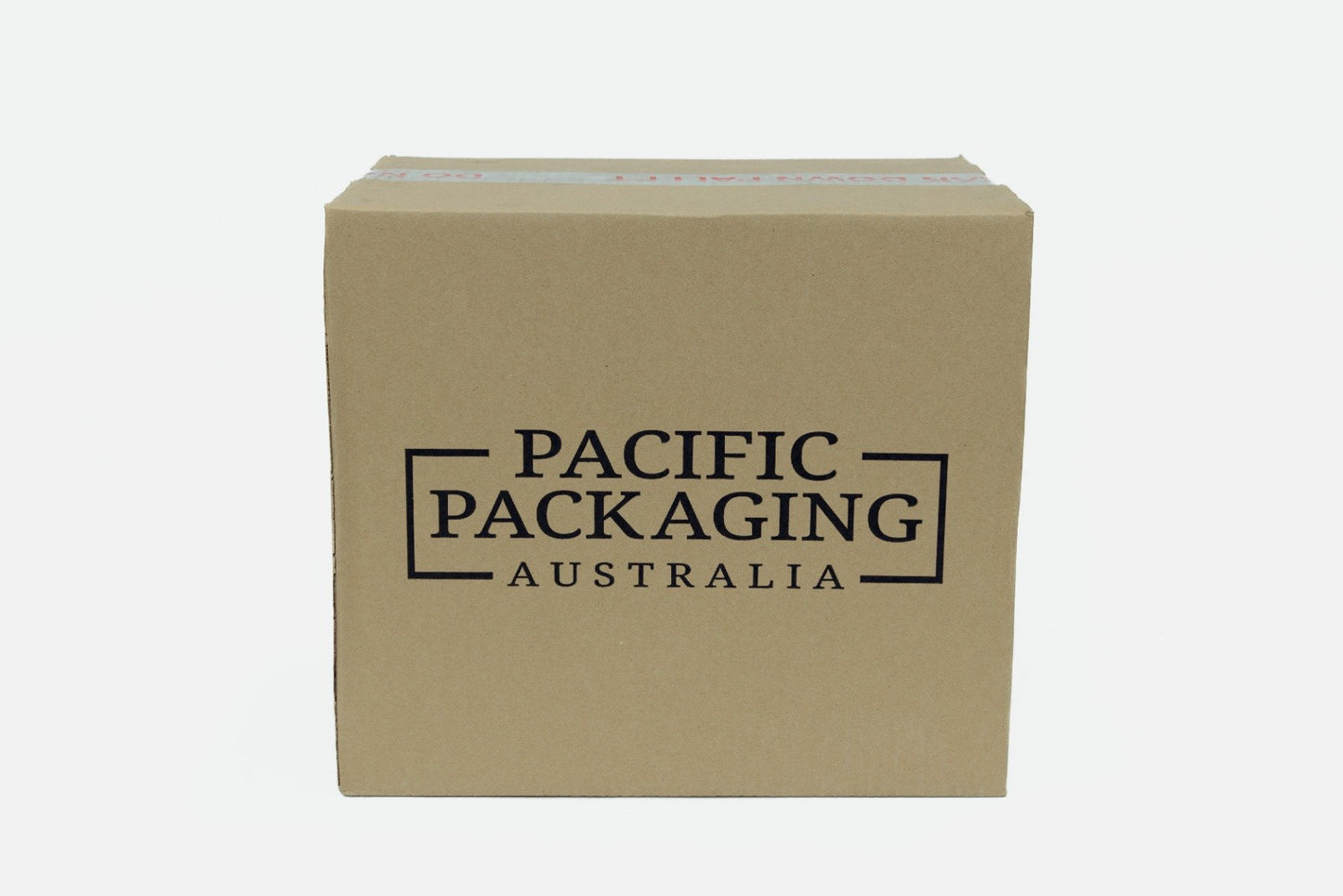 Kraft paper box with 'Pacific Packaging Australia' branding on a white background