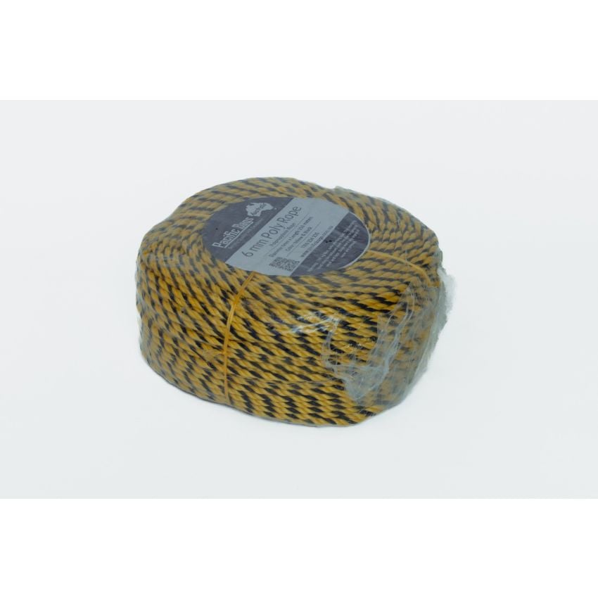 Yellow & Black Polypropylene Rope 6mm x 250m