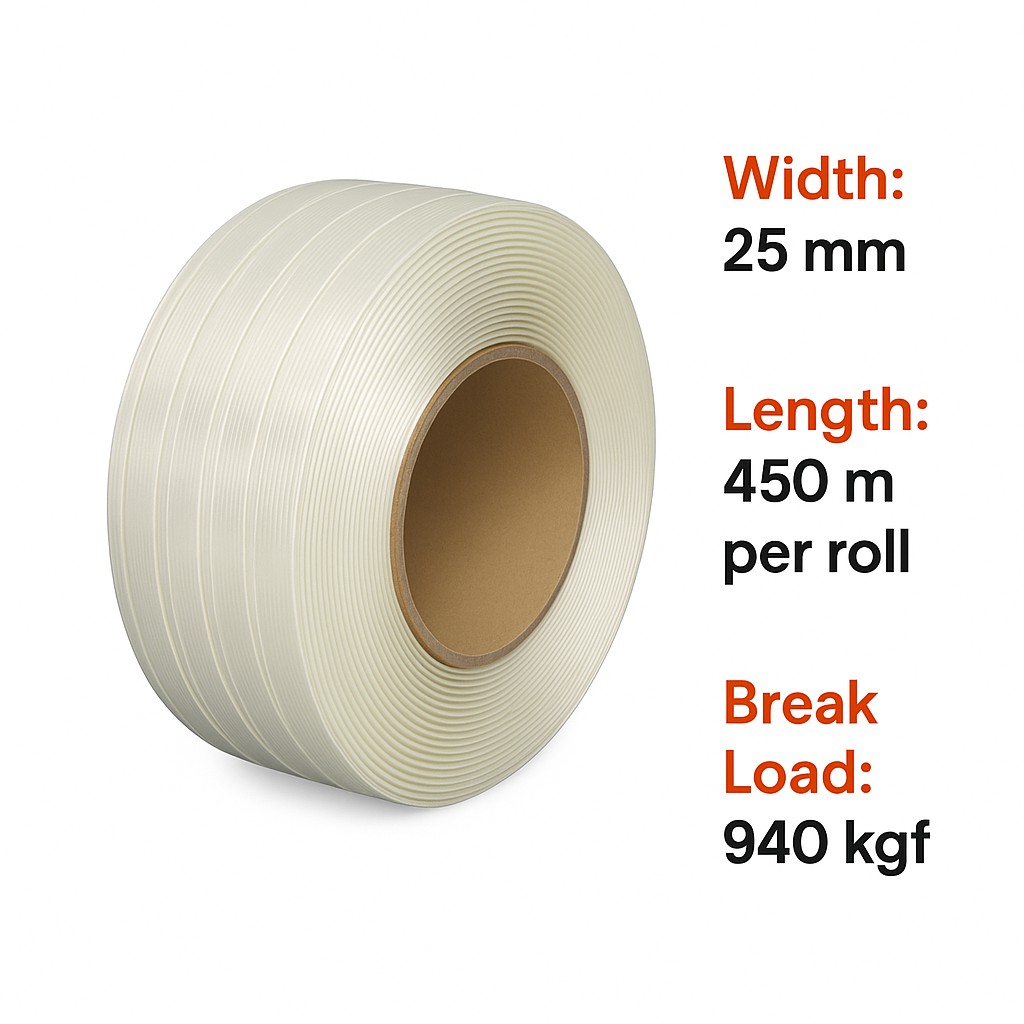 Composite Strapping Roll – 25mm x 450m