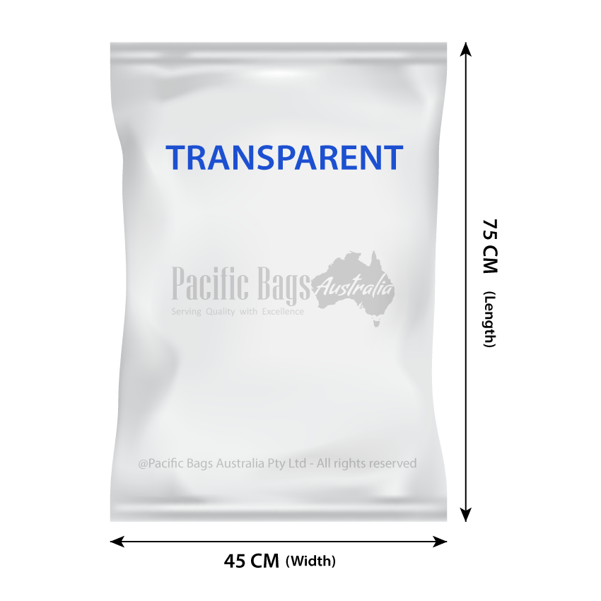 Woven Polypropylene - Transparent Bags - 45 CM x 75 CM