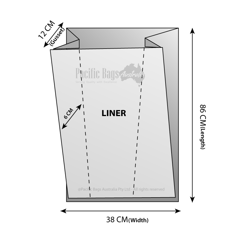 Woven Polypropylene - Feed Bag with Plastic Liner - (38 CM + 12 CM) x 86 CM
