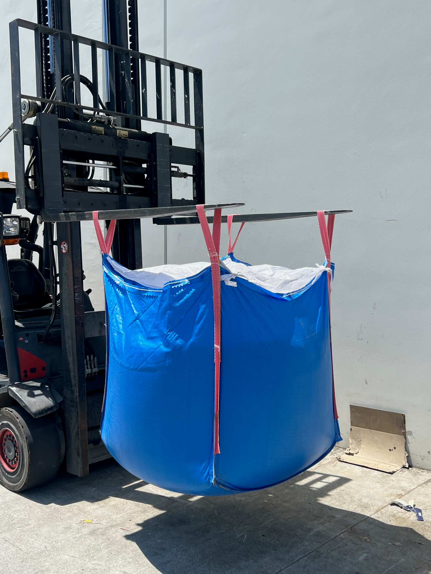 U Panel Bulk Bag 100x100x100cm, 1500kg SWL, Flap Top, Closed Bottom, Blue