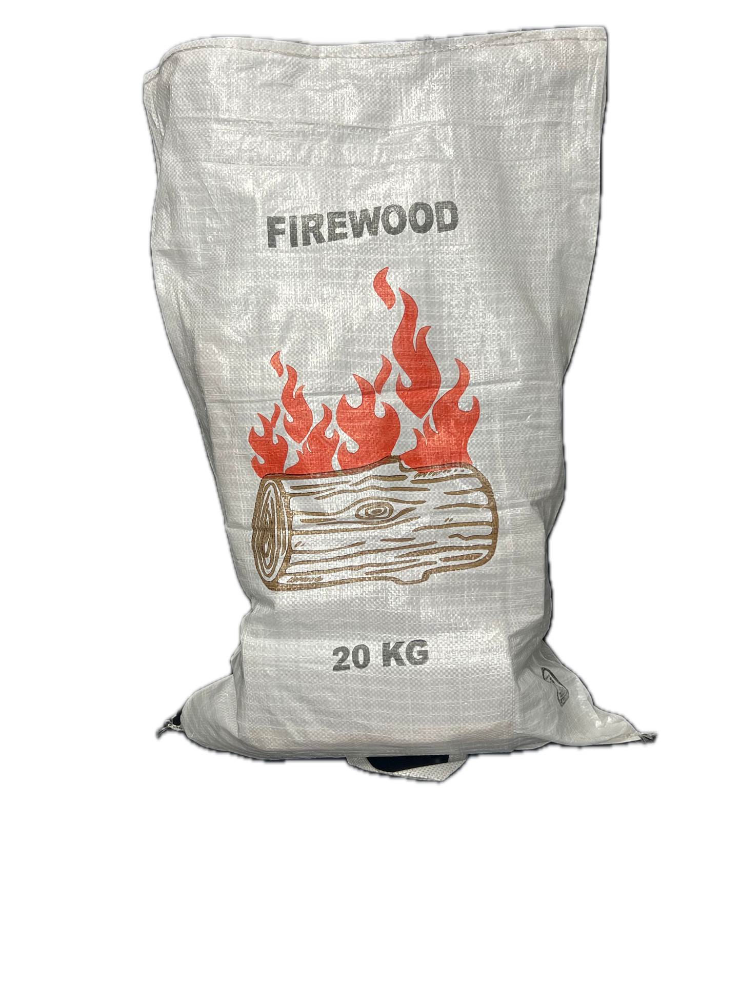 Firewood Bag with Handles – 56 × 91 cm White Woven Polypropylene