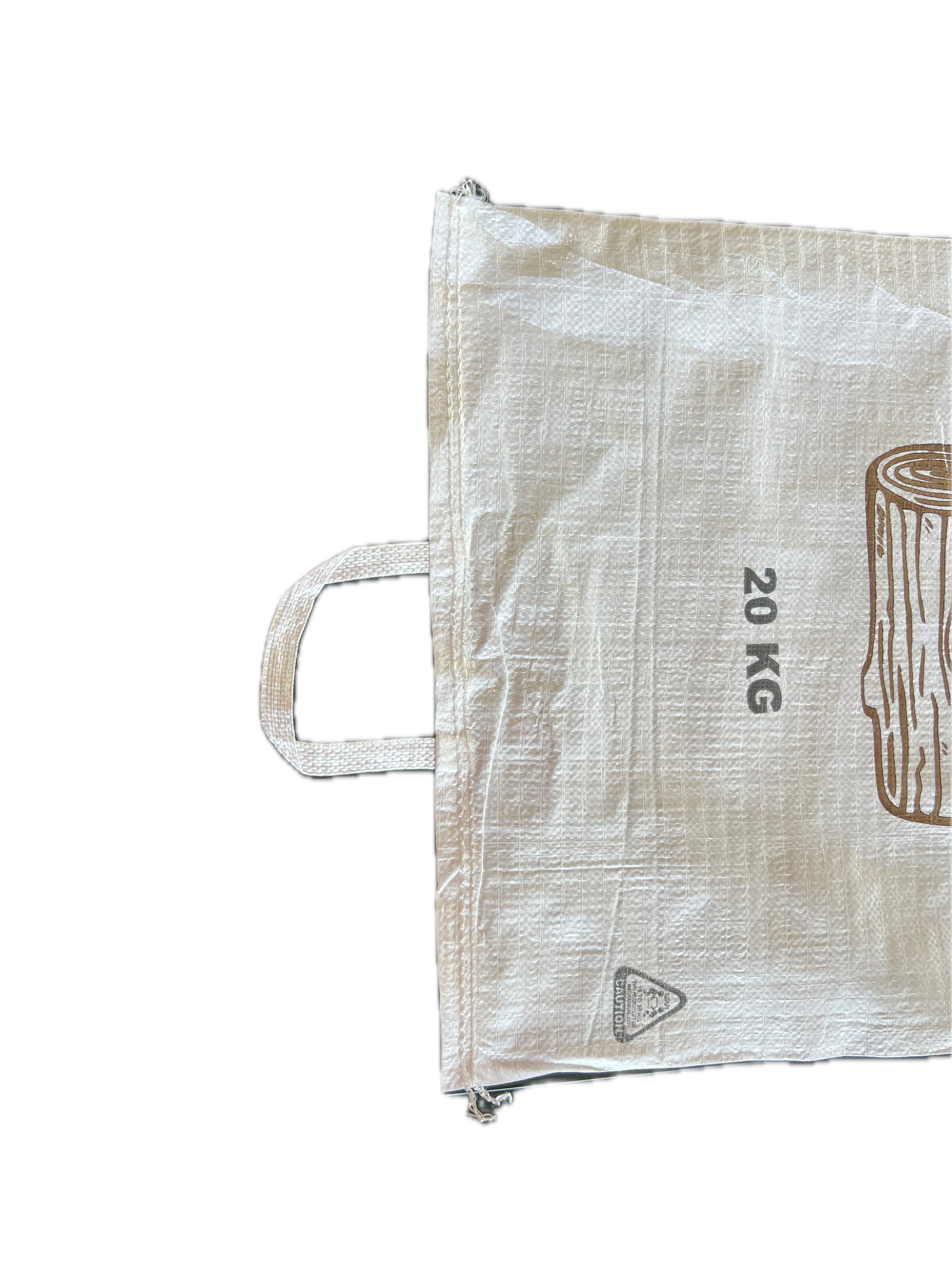 Firewood Bag with Handles – 56 × 91 cm White Woven Polypropylene