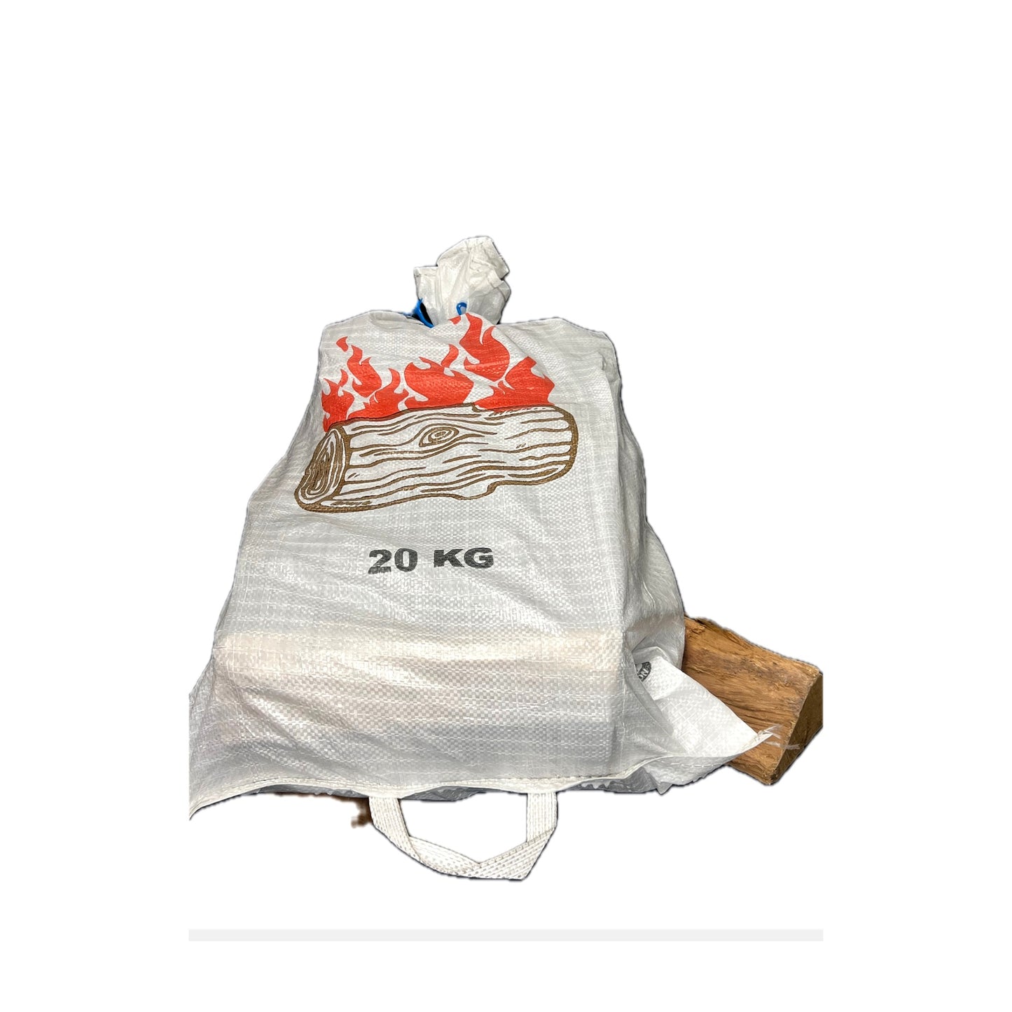 Firewood Bag with Handles – 56 × 91 cm White Woven Polypropylene
