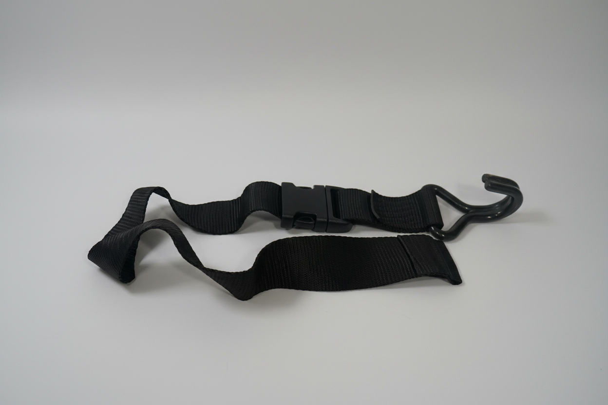 TYMATE - Tautliner Strap 78cm x 44mm – Black with Closed Vinyl Double J Hooks