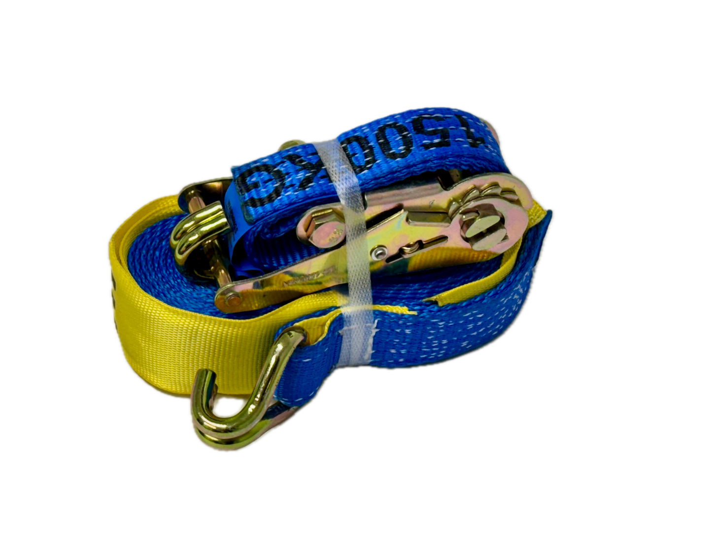 Ratchet Tie Down - 6m x 35mm - Double J Hook - LC 1500kg - BLUE