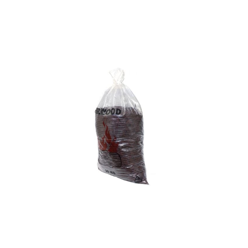 WOVEN POLYPROPYLENE - PRINTED TRANSPARENT FIREWOOD BAG with Tie-ups - 56 X 91CM