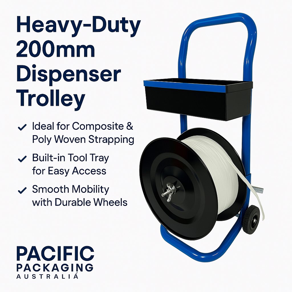 200mm Heavy-Duty Dispenser Trolley for Composite & Poly Woven Strapping