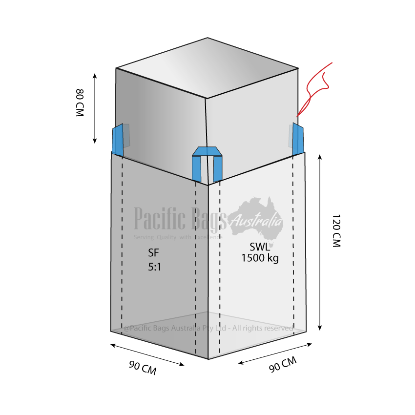 1.5 Tonne - Duffle Top Closed Bottom - Bulk Bag - 90 x 90 x 120 CM