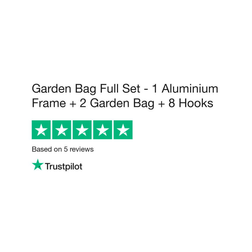Garden Bag Full Set - 1 Aluminium Frame + 2 Garden Bag + 8 Hooks