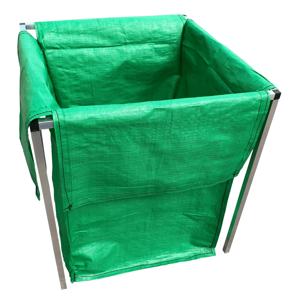HDPE Garden Bag Full Set - 1 Aluminium Frame + 1 Garden Bag + 4 Hooks