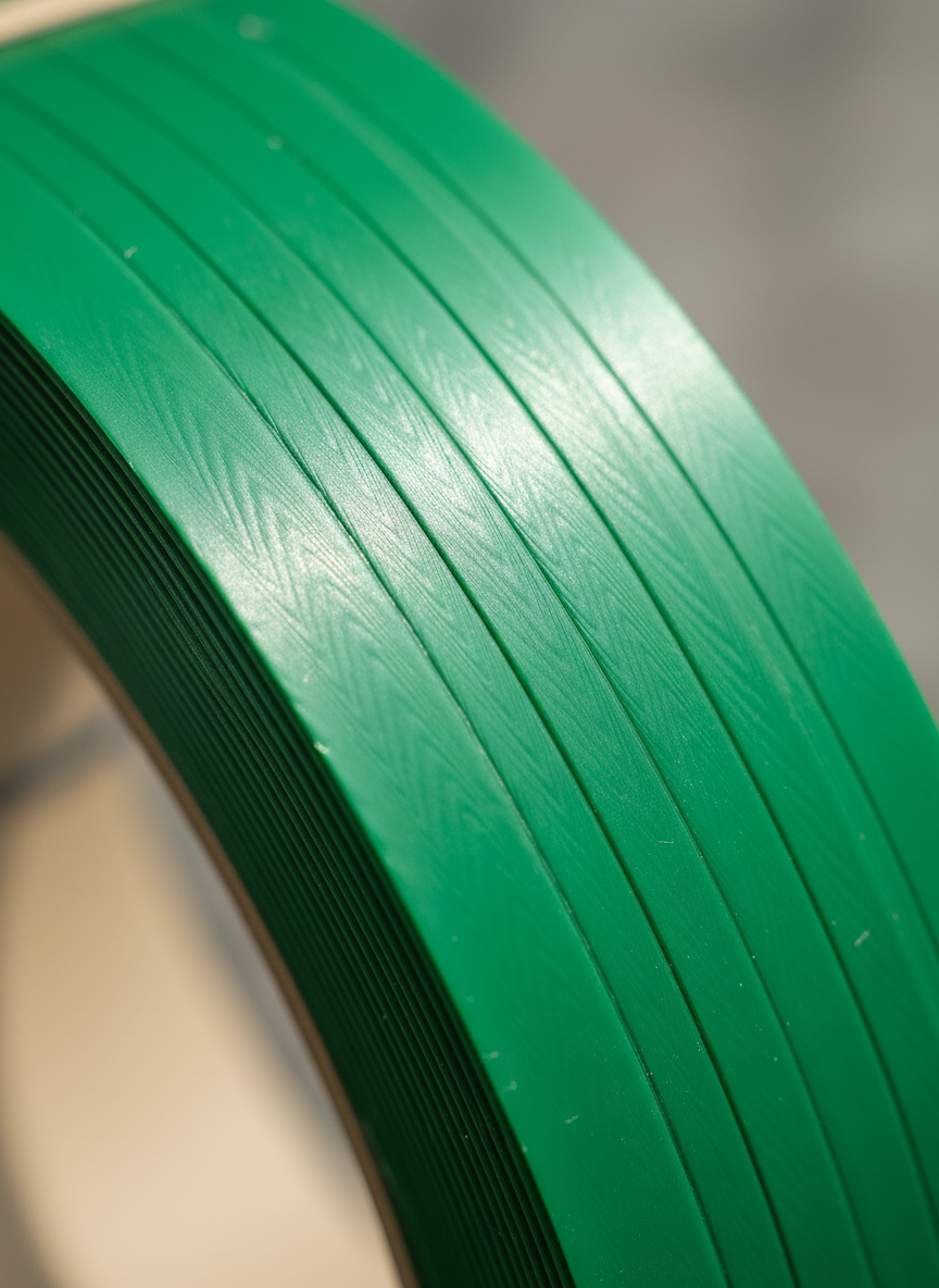POLYESTER STRAPPING (PET) - 16mm x 0.9mm x 1100M - GREEN EMBOSSED