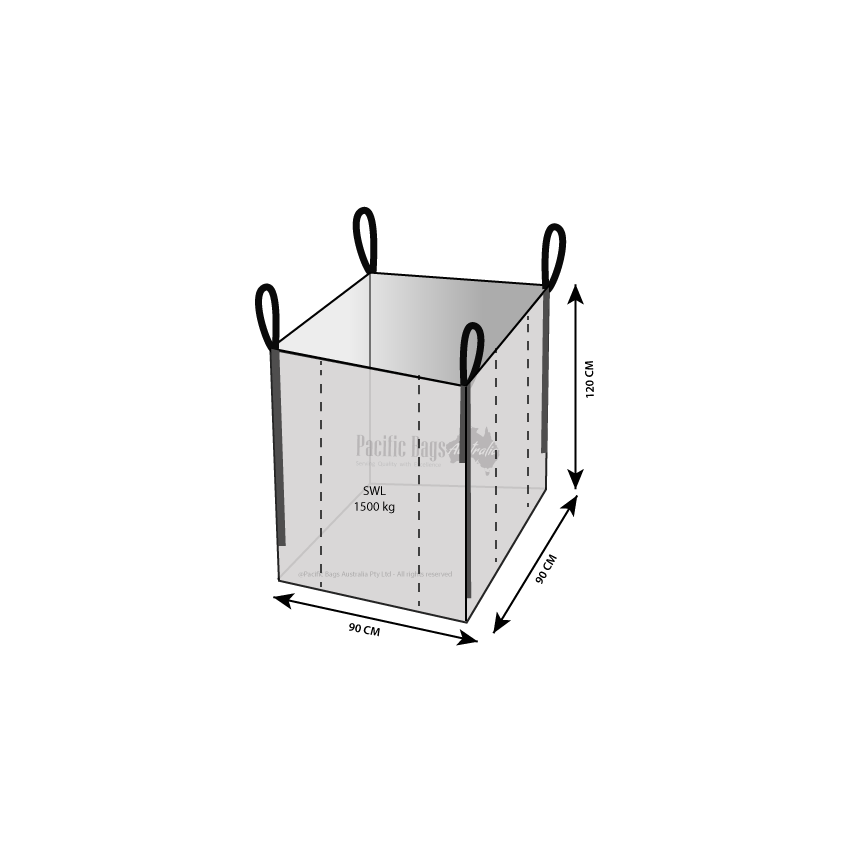 1.5 Tonne - U Panel - Open Top Closed Bottom - Bulk Bag - 90 x 90 x 120 CM
