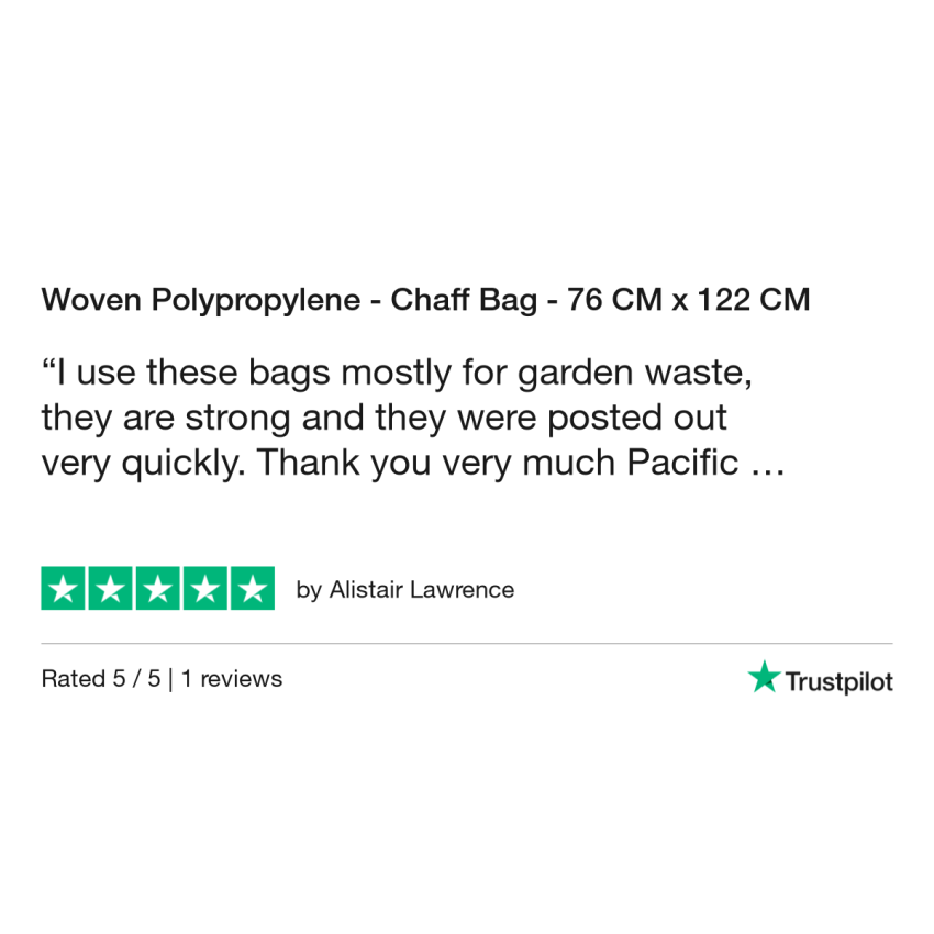 Woven Polypropylene - Chaff Bag - 76 CM x 122 CM