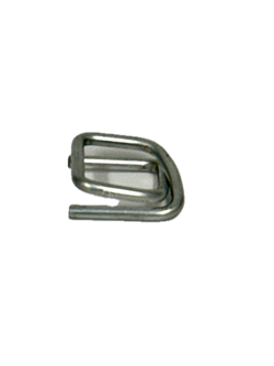 Metal D-ring on a white background