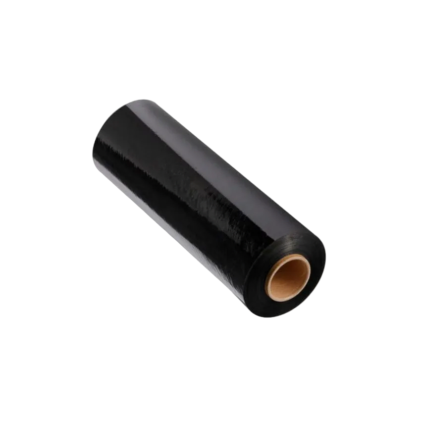 Pallets wrapped with clear stretch film rolls