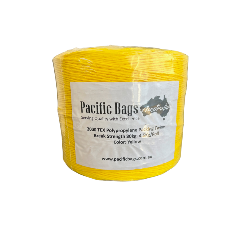 Polypropylene twines for baling and bundling in yellow and white hues