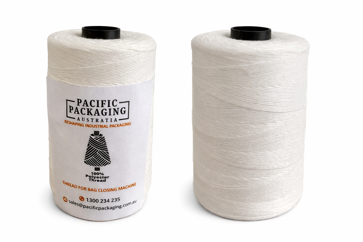 Sewing threads for portable bag closers and bag sewing applications