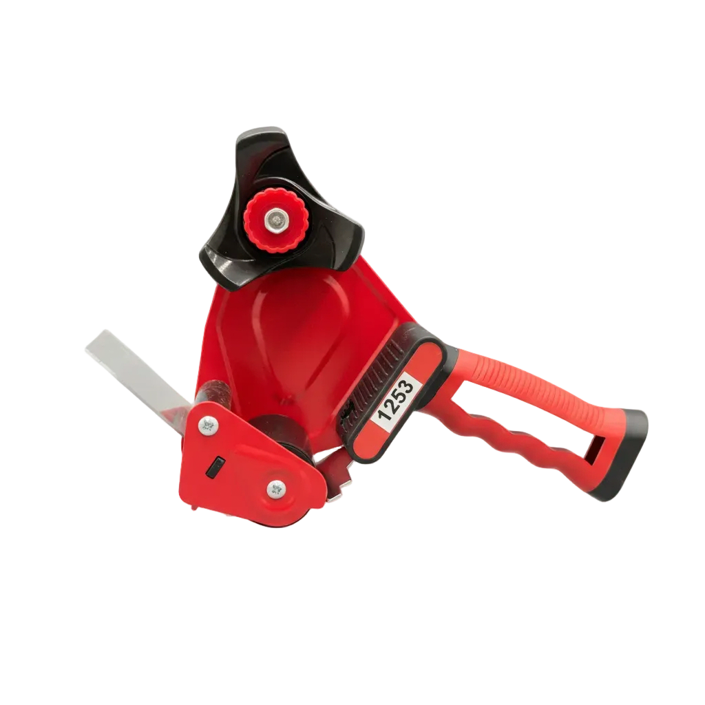 Tape dispensers for carton sealing and packing stations