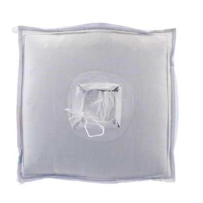 Spout top spout bottom FIBC bulk bag with tubular liner, front view