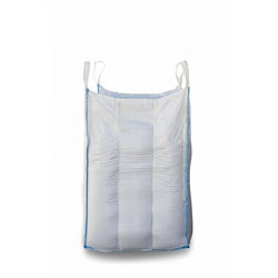 White bulk bag with blue trim on a white background