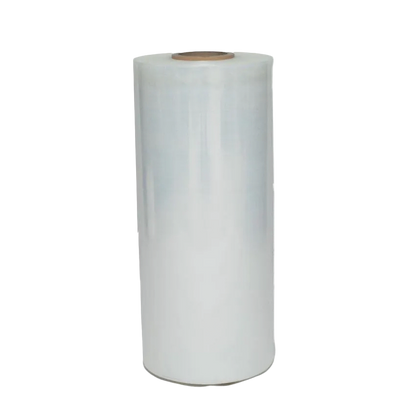 Clear cast machine pallet wrap roll with one-sided cling, 500mm wide