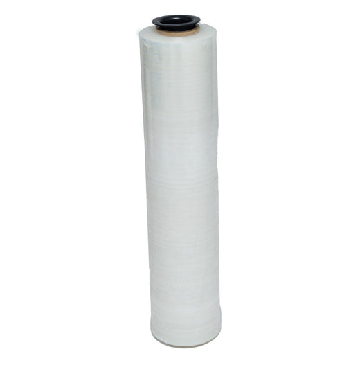Roll of plastic wrap on a white background