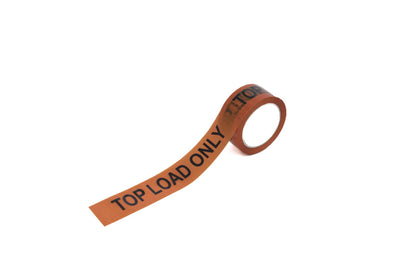 TOP LOAD ONLY BLACK / ORANGE WARNING  TAPE 48mm x 66m