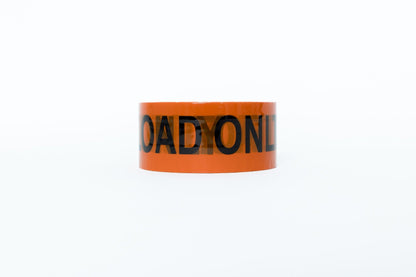 TOP LOAD ONLY BLACK / ORANGE WARNING  TAPE 48mm x 66m