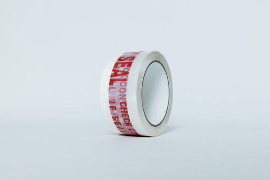 SECURITY SEAL RED / WHITE WARNING  TAPE 48mm x 66m
