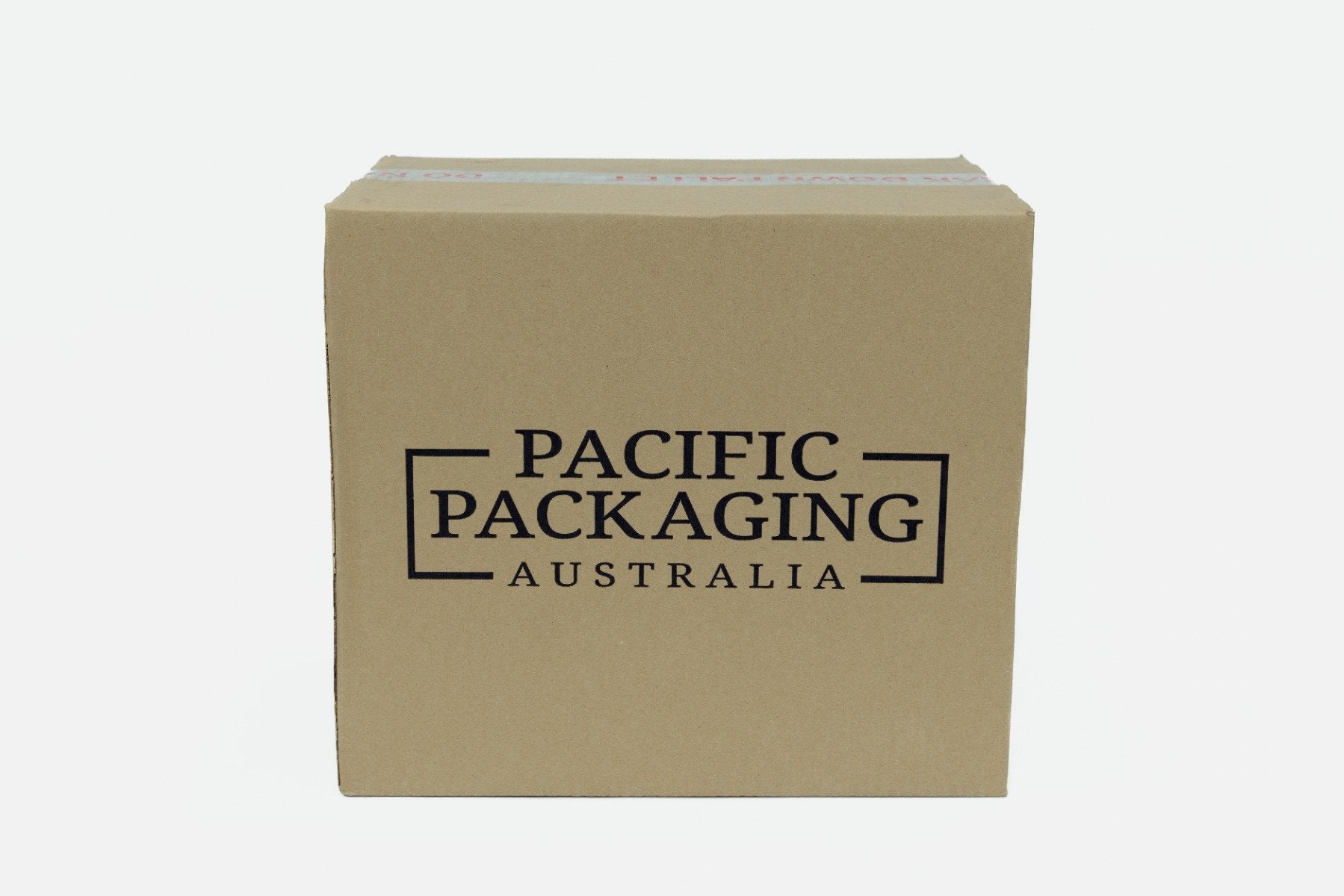 Kraft paper box with 'Pacific Packaging Australia' branding on a white background