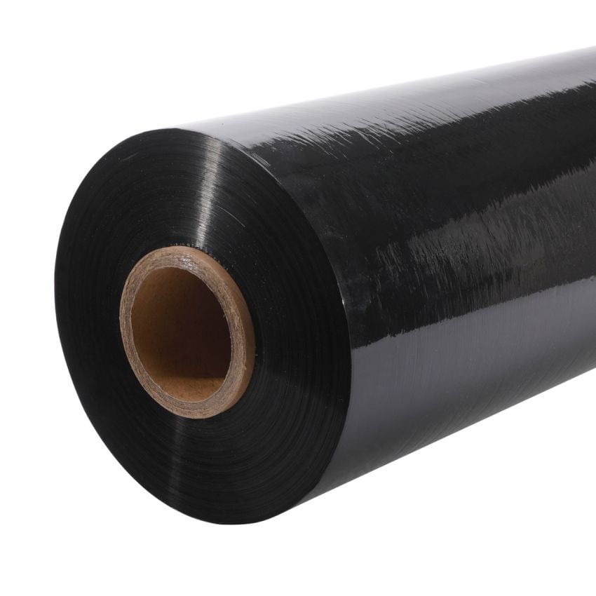 BLACK LDPE STRETCH FILM MACHINE ROLL - 500mm x 1420m x 23um