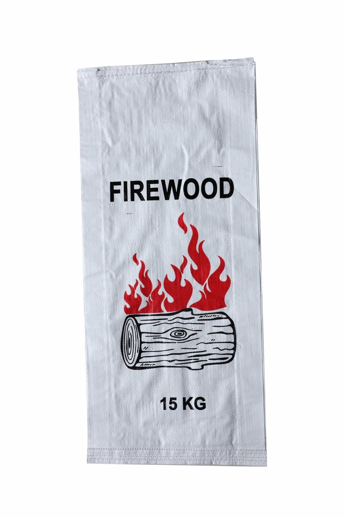 Woven Polypropylene - Printed Transparent Firewood Bags with Tie-ups - (37 CM +10 CM) X 80 CM