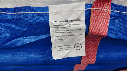 3 Cubic Metre Skip Bag, 1500 kg SWL, Blue Woven Polypropylene with Flap Lid