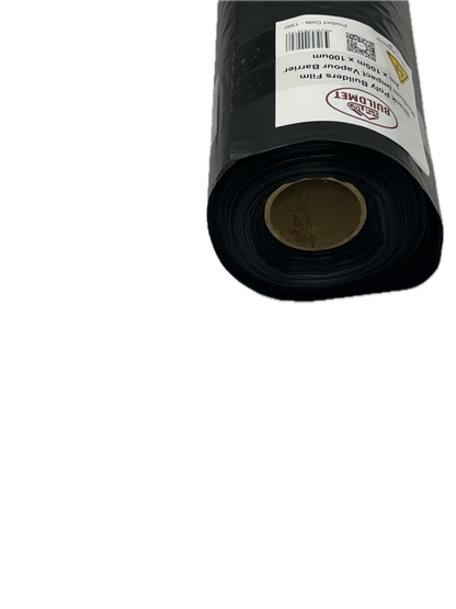 Black LDPE Builders Film - 0.50 mm x 1 m / 2 m x 200 m (Recycled)