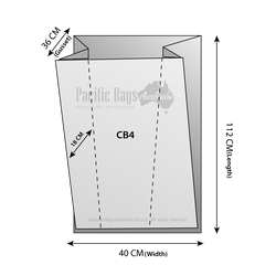 Woven Polypropylene - Gusseted Chaff Bag - (40 CM + 36 CM) x 112 CM