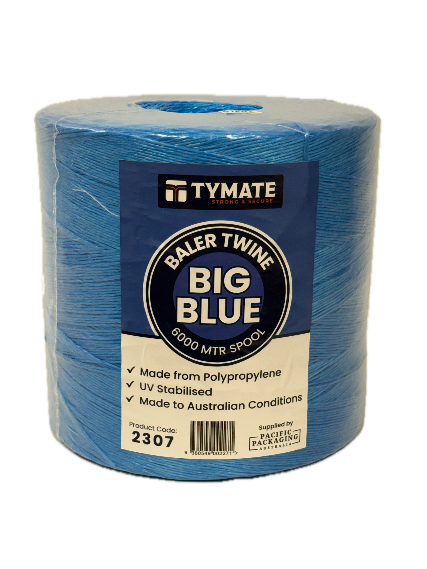 TYMATE Big Blue Polypropylene Baler Twine 6000m 6kg Roll, UV Treated