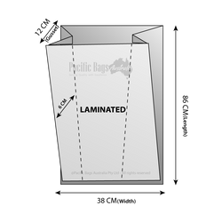 Woven Polypropylene - White Laminated Feed Bag - (38 CM + 12 CM) x 86 CM