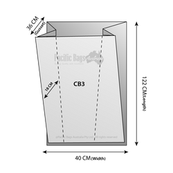 Woven Polypropylene - Gusseted Chaff Bag - (40 CM + 36 CM) x 122 CM