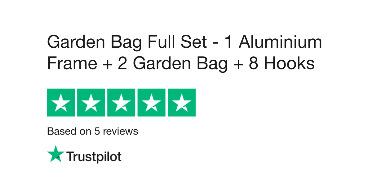 Garden Bag Full Set - 1 Aluminium Frame + 2 Garden Bag + 8 Hooks