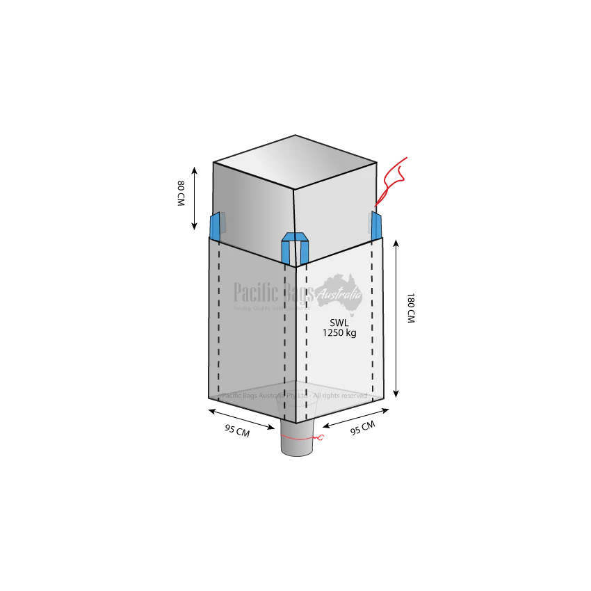1.25 Tonne - Duffle Top Spout Bottom - Bulk Bag - 95x95x180 CM