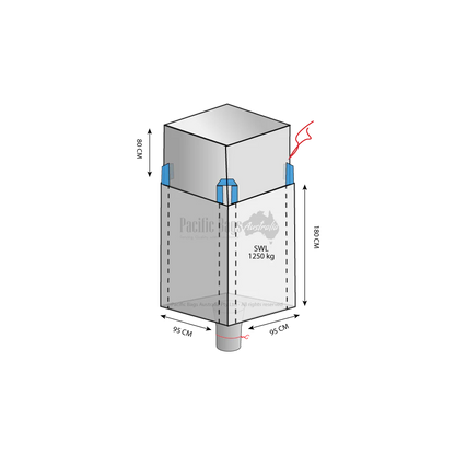 1.25 Tonne - Duffle Top Spout Bottom - Bulk Bag - 95x95x180 CM