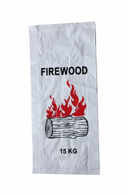 Woven Polypropylene - Printed Firewood Transparent Bags - (37 CM +10 CM) X 80 CM
