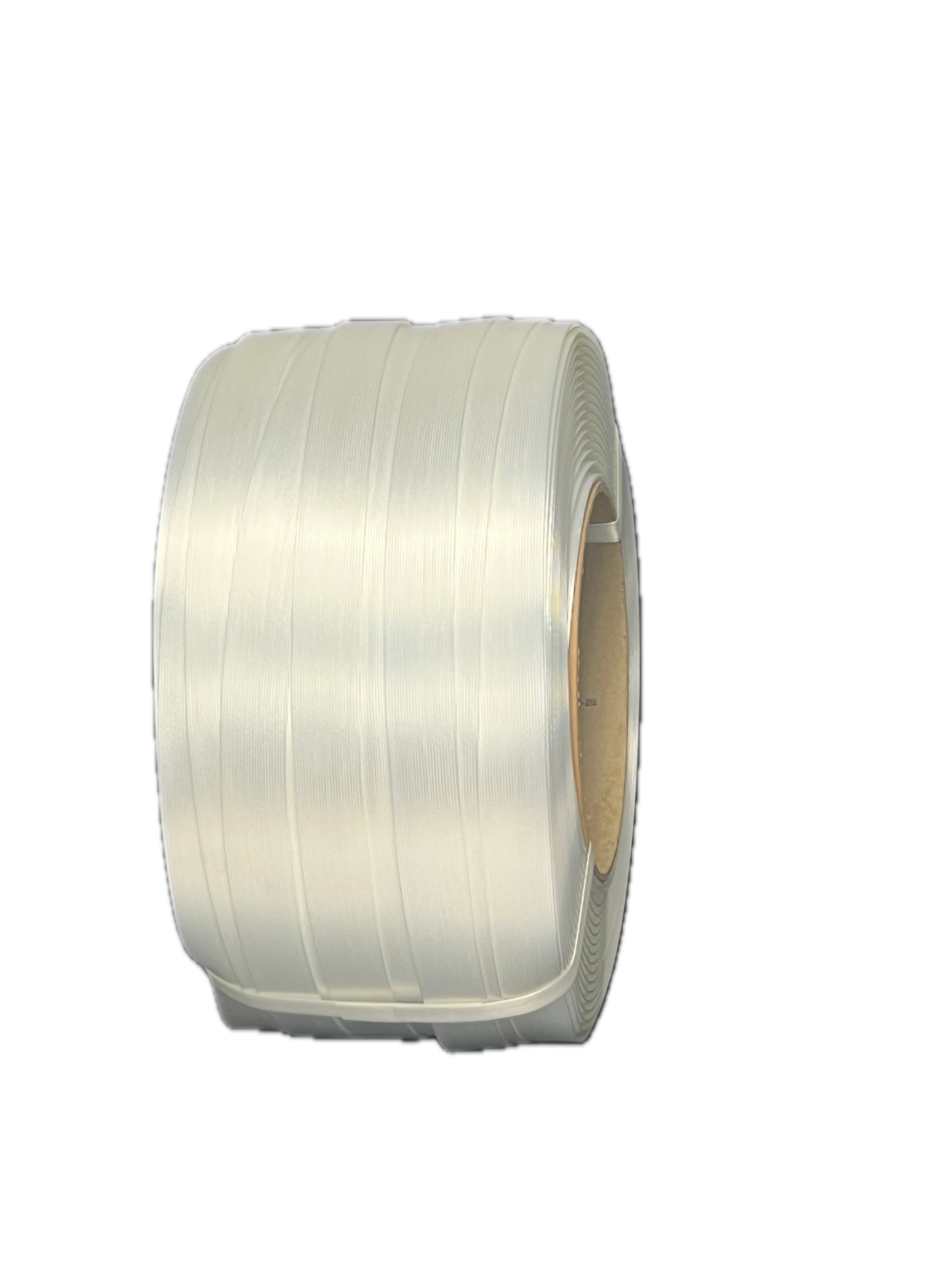 Roll of white plastic sheeting on a white background