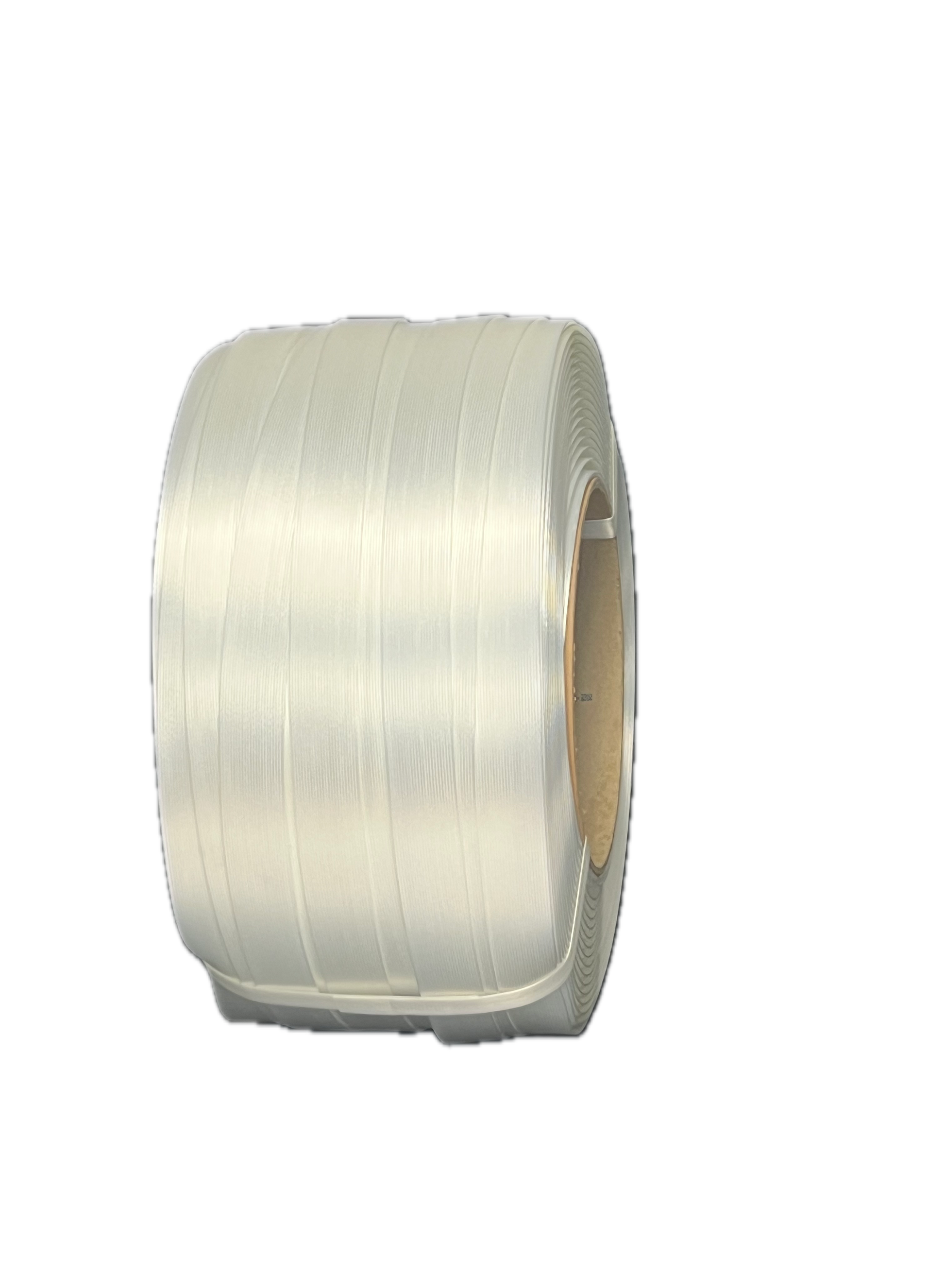 Roll of white plastic sheeting on a white background