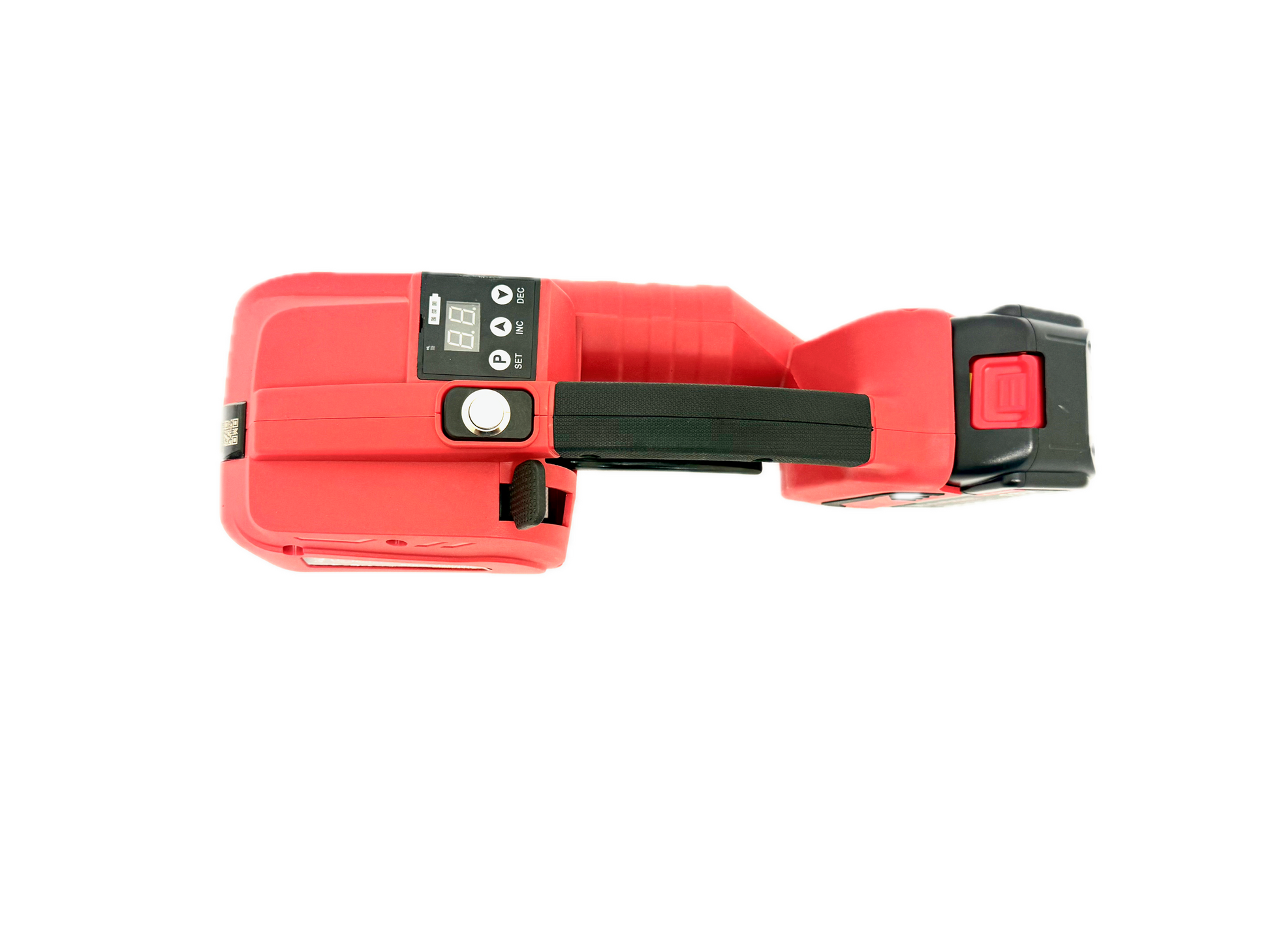 KM06431A battery-powered strapping machine, top view